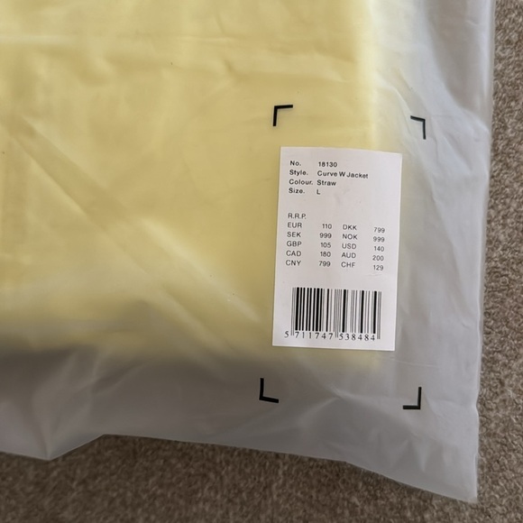 Rains Straw Yellow Curve Belt Waist Tie Waterproof Long Jacket - Picture 5 of 6